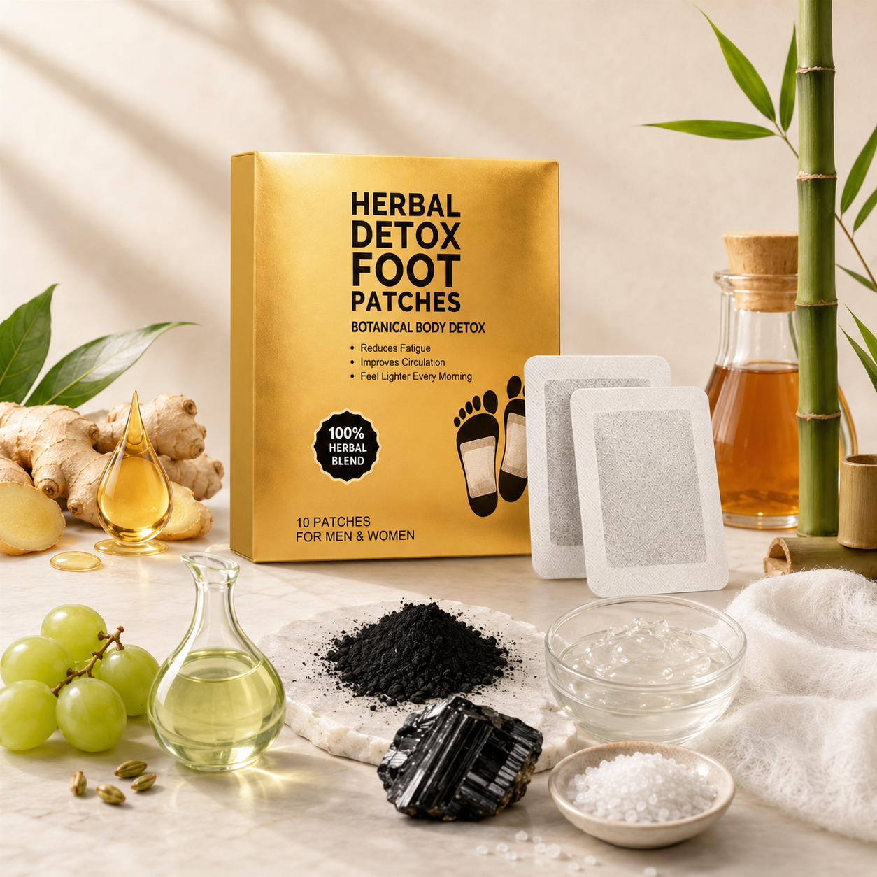 Herbal Detox Foot Patches – Overnight Botanical Foot Care for a Fresher Morning - CYH
