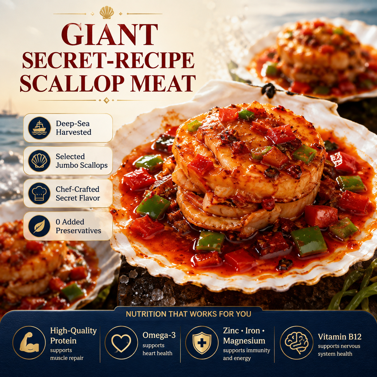 Deep sea Hokkaido scallop meat - TH