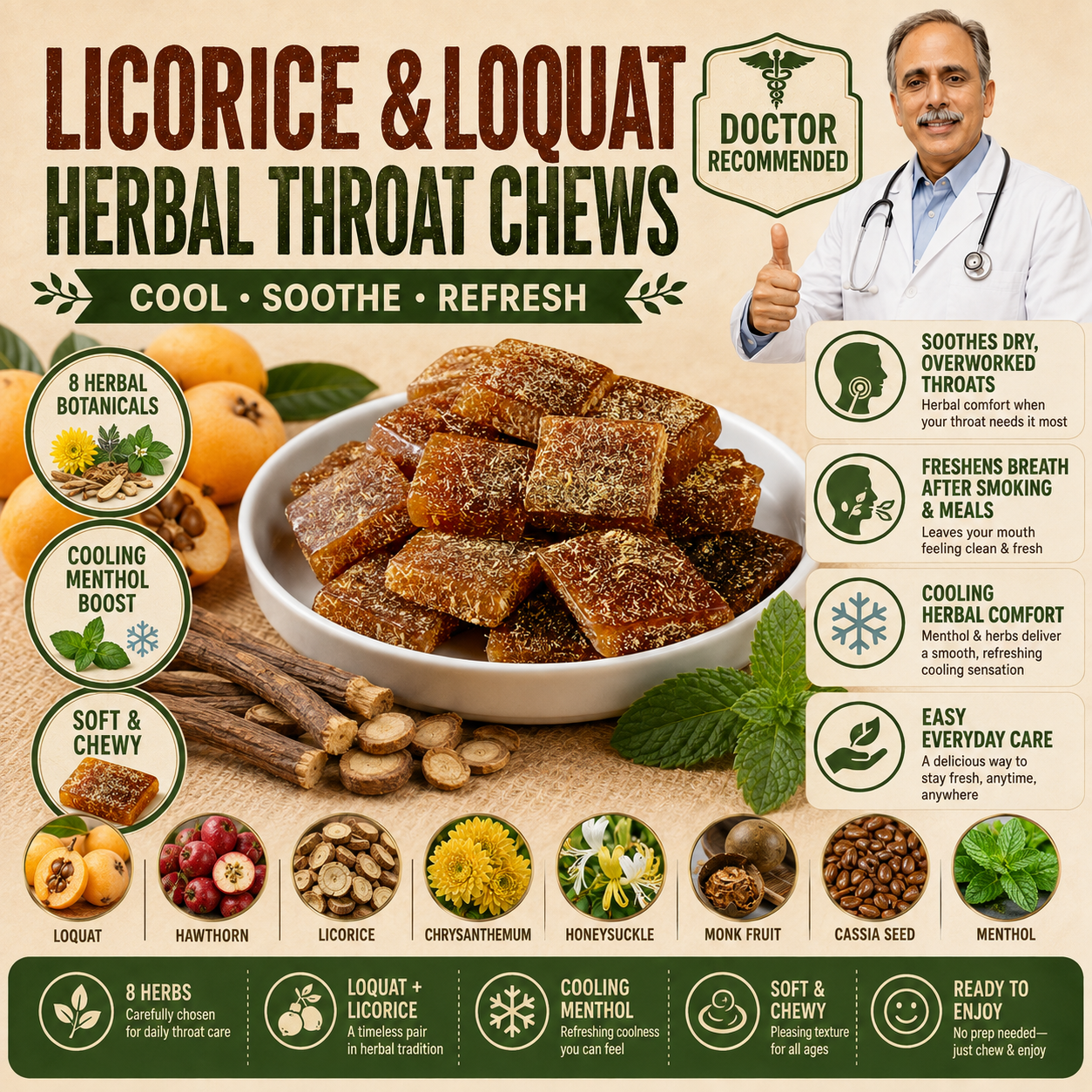 Licorice & Loquat Herbal Throat Chews - CYH