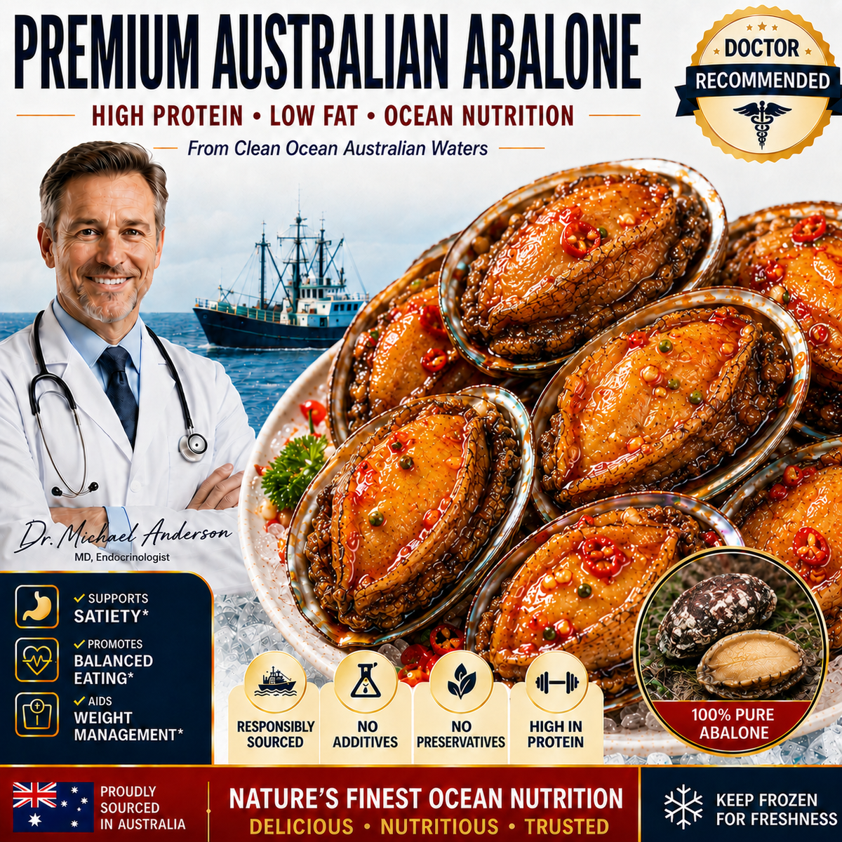 Premium Australian Abalone — High Protein · Low Fat · Rich in Ocean Nutrients - CYH