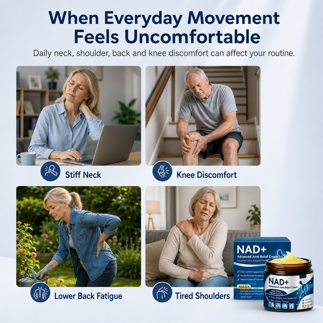 NAD+ Advanced Joint Relief Cream – Cooling Comfort for Neck, Shoulders, Back, Knees & More - CYH