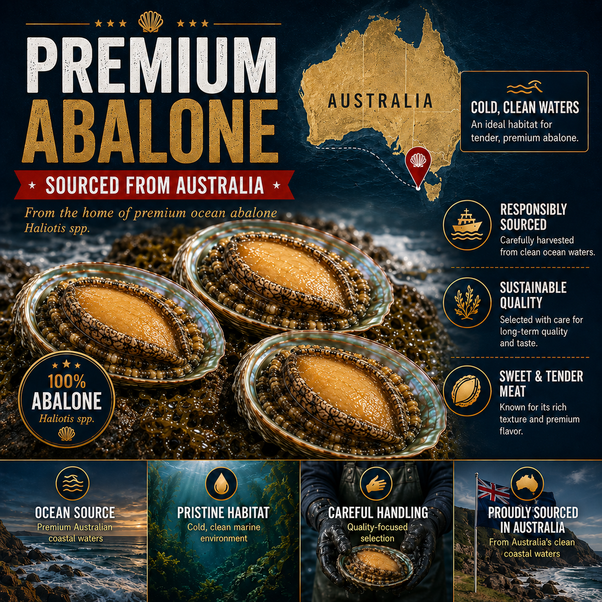 Premium Australian Abalone — High Protein · Low Fat · Rich in Ocean Nutrients - CYH