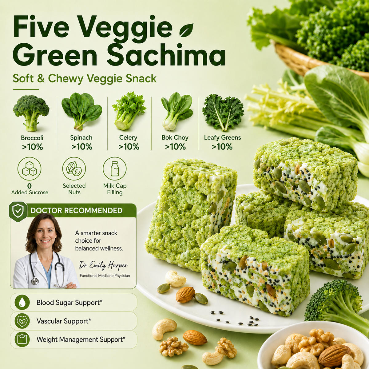 Five Vegetable Green Juice Milk Foam Sachima - TH