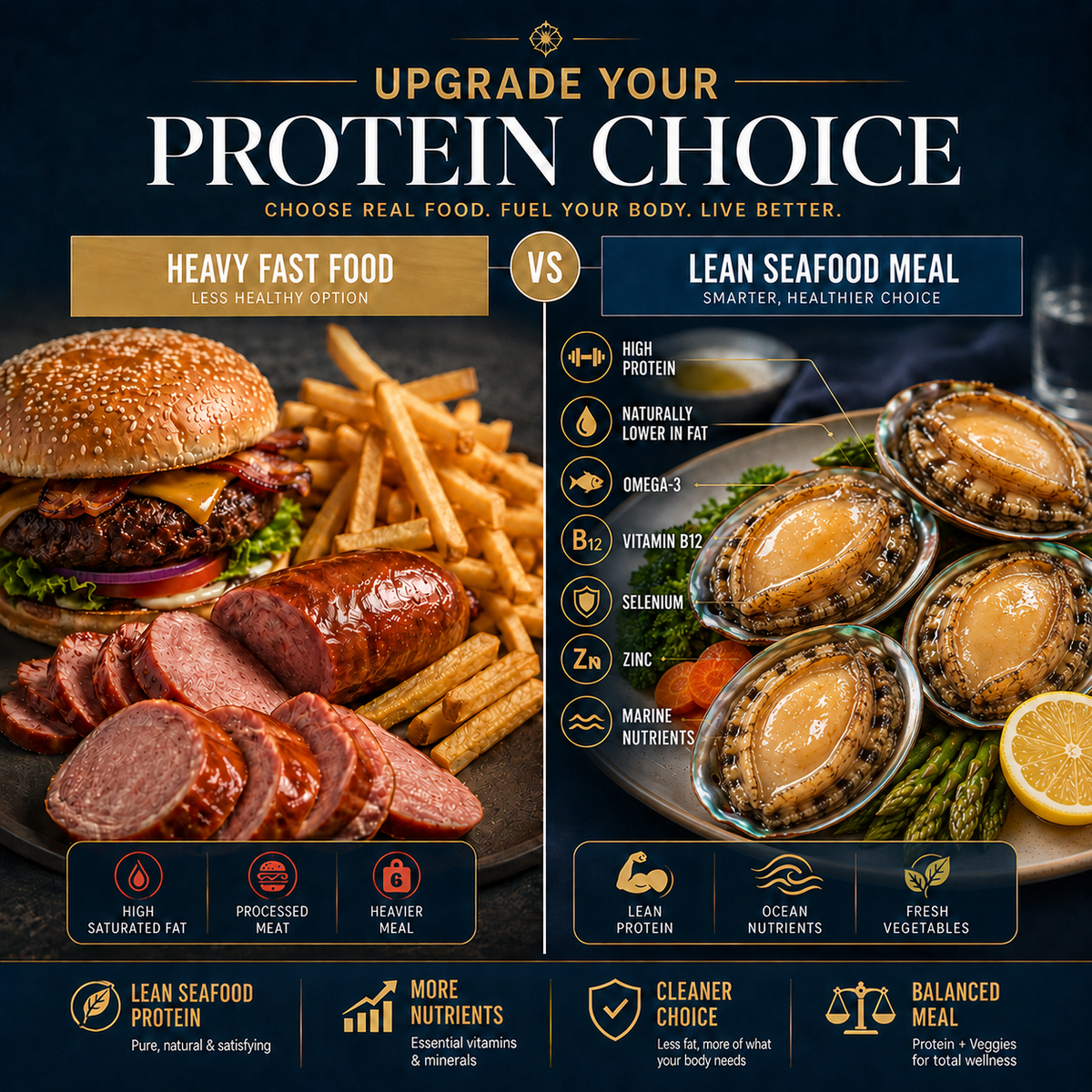 Premium Australian Abalone — High Protein · Low Fat · Rich in Ocean Nutrients - CYH