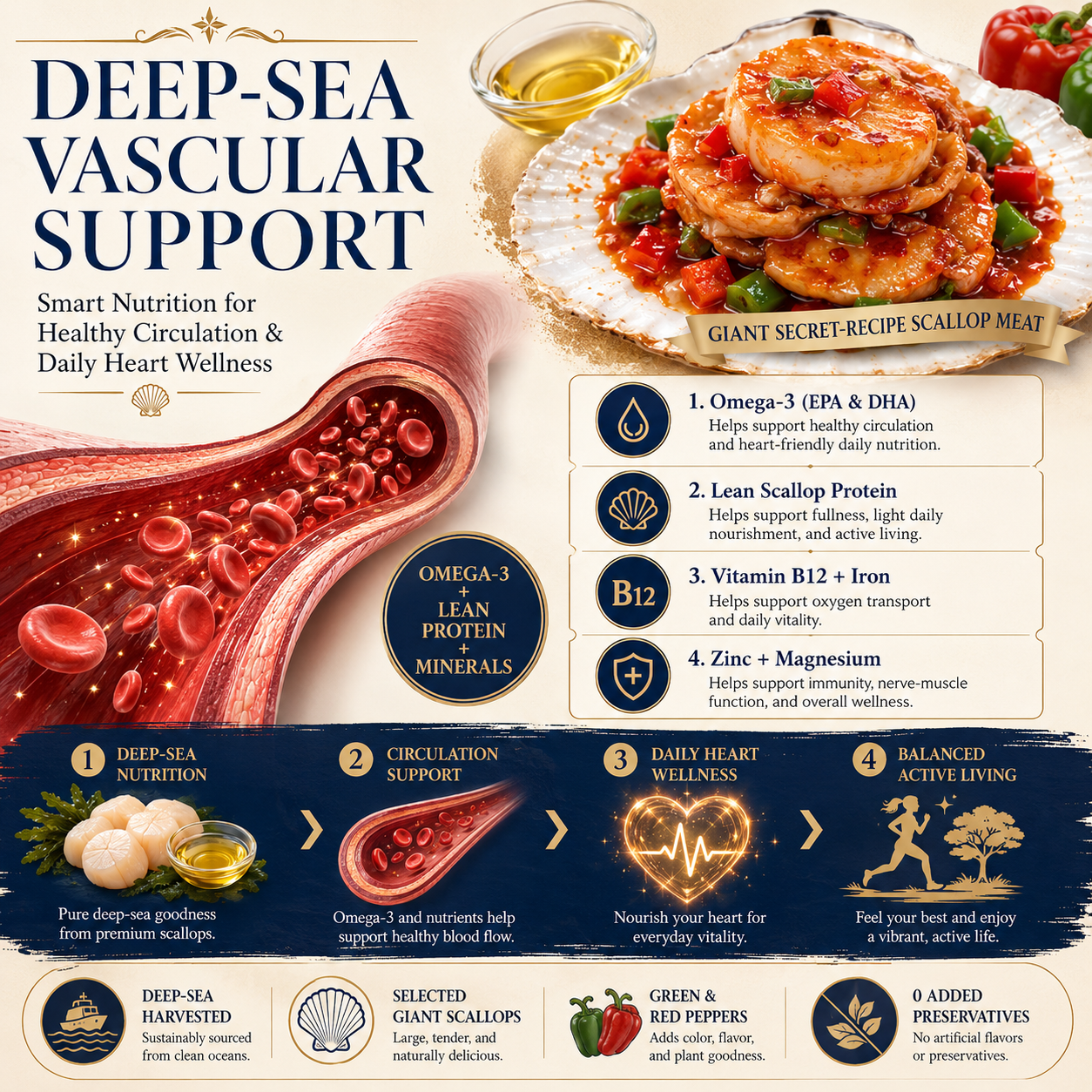 Deep sea Hokkaido scallop meat - TH
