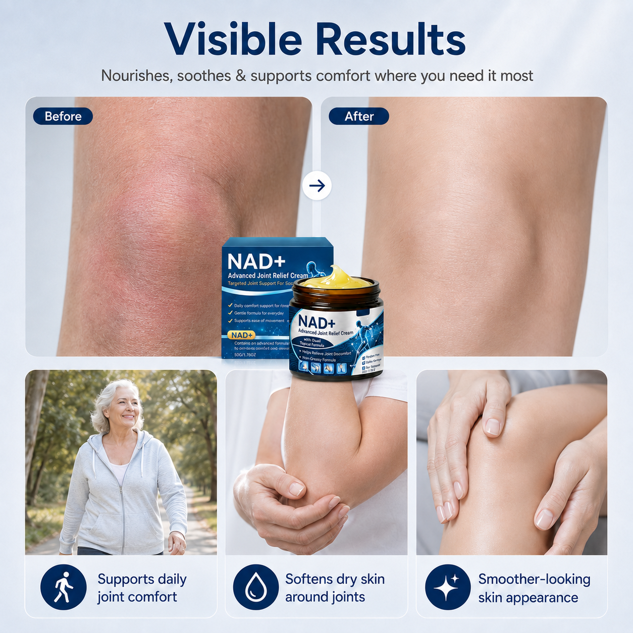 NAD+ Advanced Joint Relief Cream – Cooling Comfort for Neck, Shoulders, Back, Knees & More - CYH