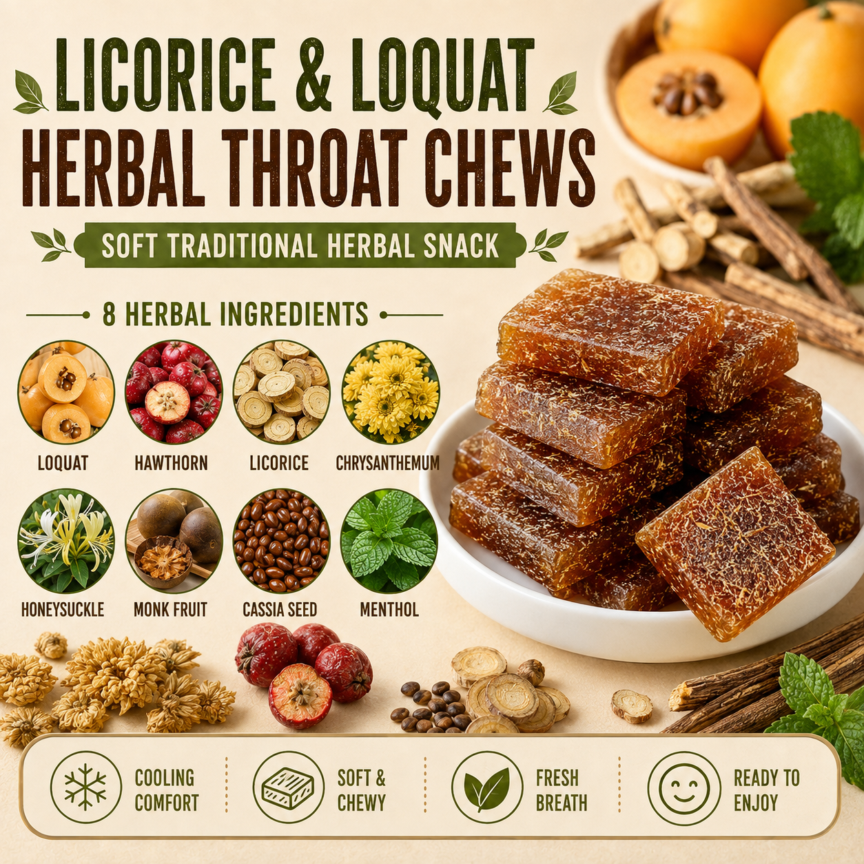 Licorice & Loquat Herbal Throat Chews - CYH