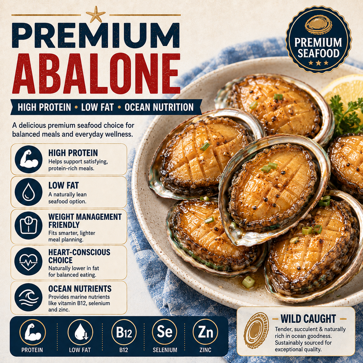 Premium Australian Abalone — High Protein · Low Fat · Rich in Ocean Nutrients - CYH